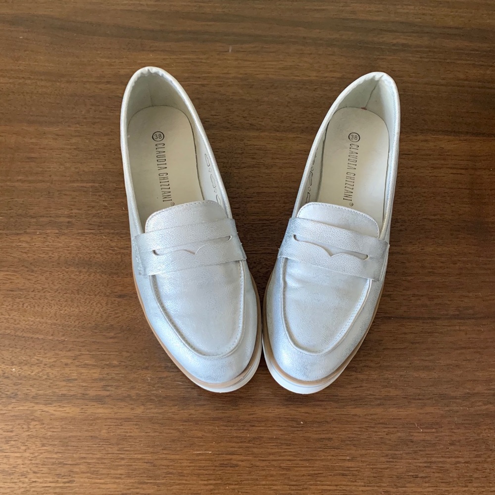 Claudia Ghizzani Silver Loafers